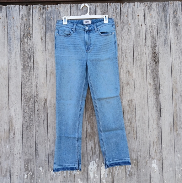 Paige Womens 29 Cindy Marianne Released Split Hem Highwaisted Straight Leg Jeans